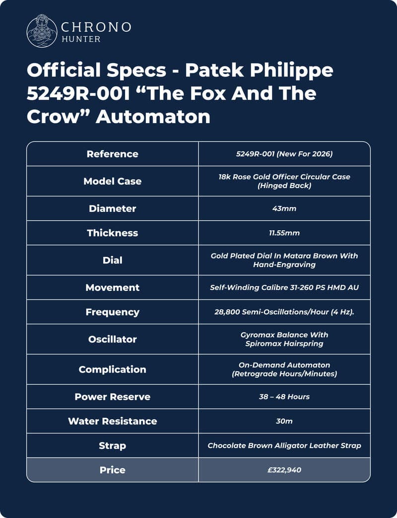 Patek Philippe 5249R-001 “The Fox and the Crow” Automaton Takes ...