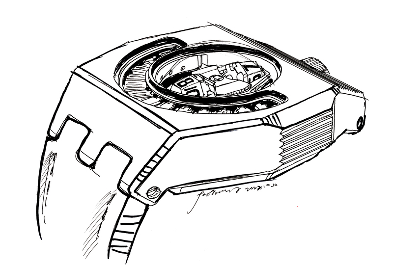 Sketch of ATOWAK watch 