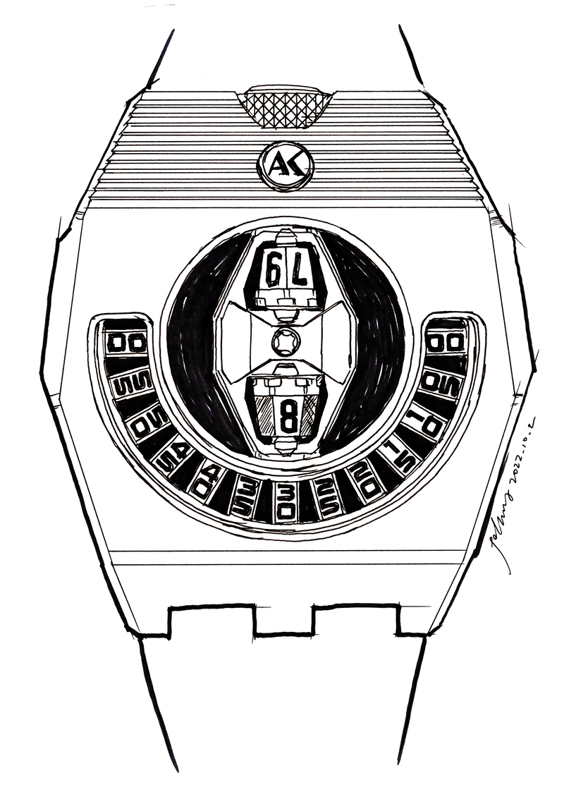 Sketch images of ATOWAK watch 