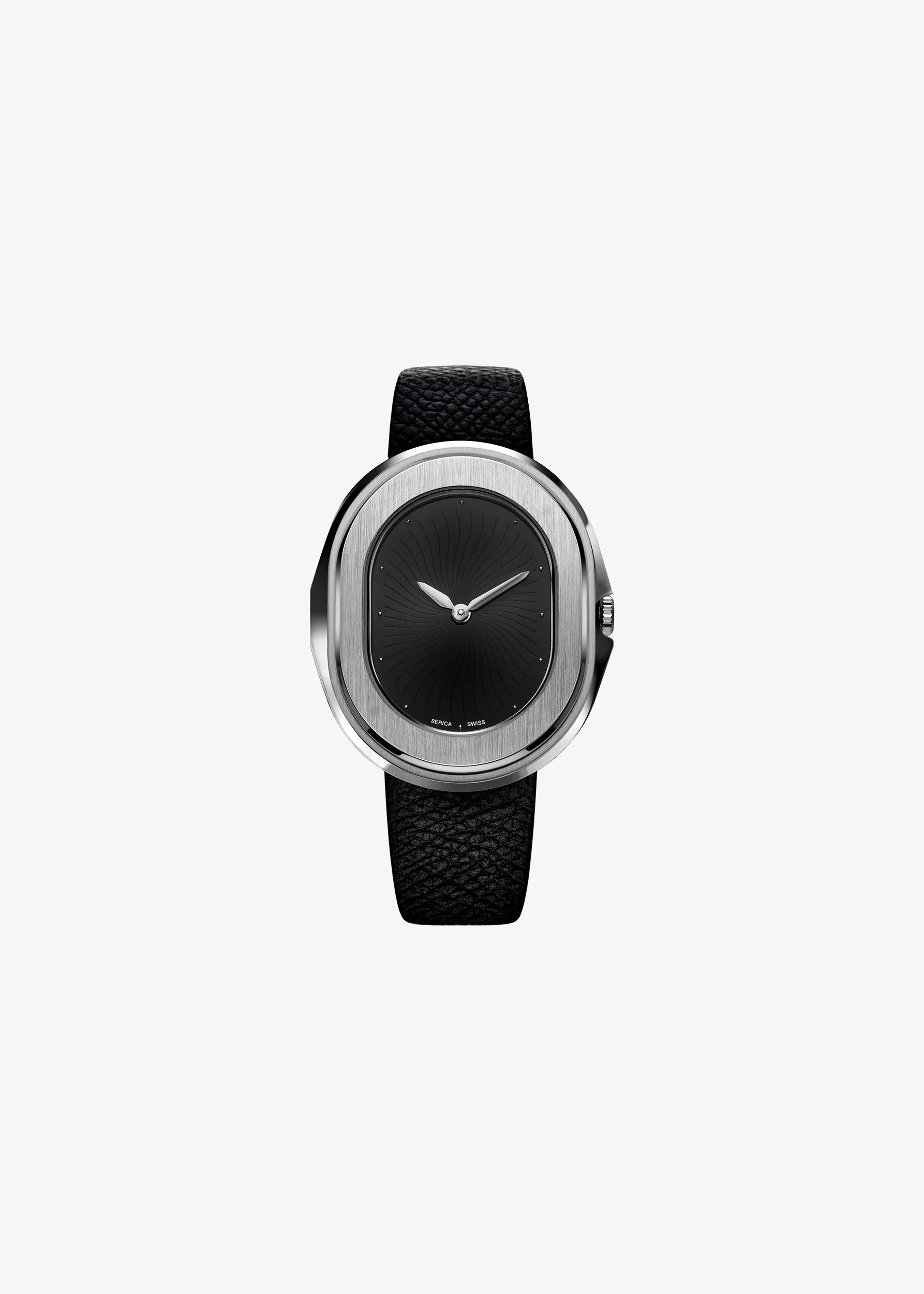Serica 1174 Parade black dial automatic watch packshot on white background